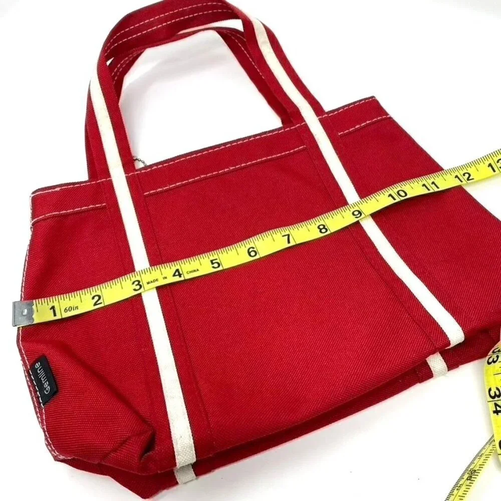 Gemline Mini Canvas Tote Red White Bag Purse